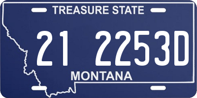 MT license plate 212253D