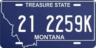 MT license plate 212259K