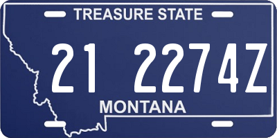 MT license plate 212274Z