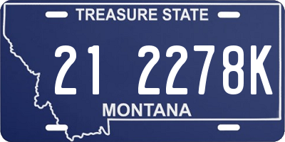 MT license plate 212278K