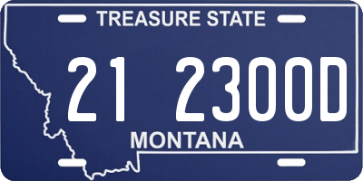 MT license plate 212300D