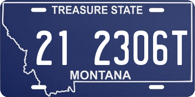 MT license plate 212306T