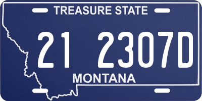 MT license plate 212307D
