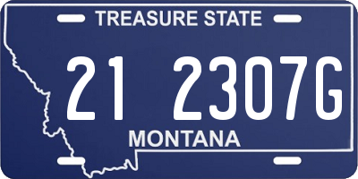 MT license plate 212307G