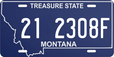 MT license plate 212308F