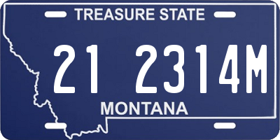 MT license plate 212314M