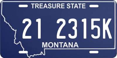 MT license plate 212315K