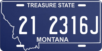 MT license plate 212316J