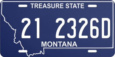 MT license plate 212326D