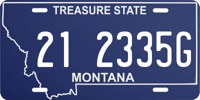 MT license plate 212335G