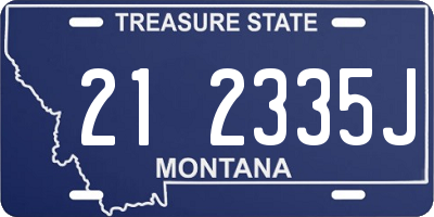 MT license plate 212335J