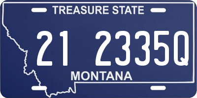 MT license plate 212335Q