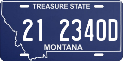 MT license plate 212340D
