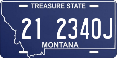 MT license plate 212340J