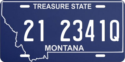 MT license plate 212341Q