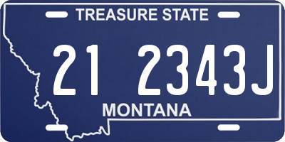 MT license plate 212343J