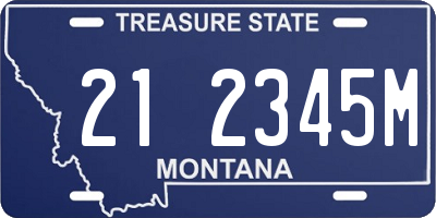 MT license plate 212345M