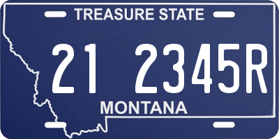 MT license plate 212345R