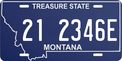 MT license plate 212346E