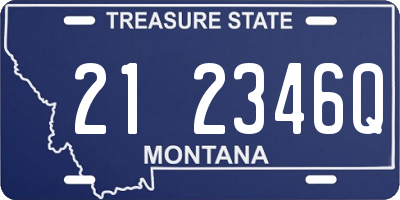 MT license plate 212346Q