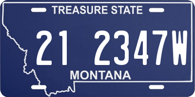MT license plate 212347W