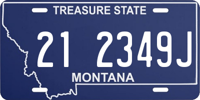 MT license plate 212349J