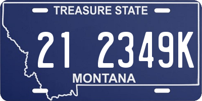 MT license plate 212349K