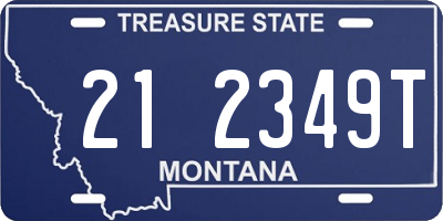 MT license plate 212349T