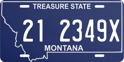 MT license plate 212349X