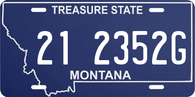 MT license plate 212352G