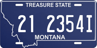 MT license plate 212354I
