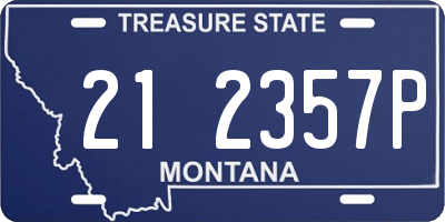 MT license plate 212357P