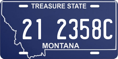 MT license plate 212358C