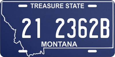 MT license plate 212362B