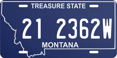 MT license plate 212362W