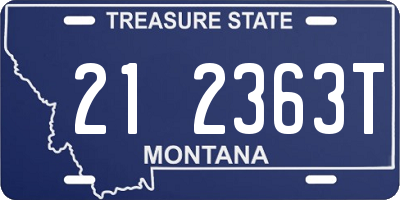 MT license plate 212363T