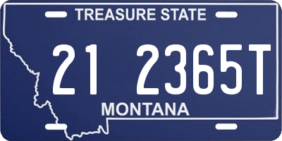 MT license plate 212365T