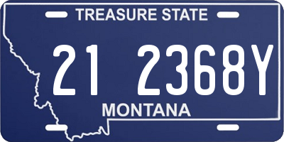 MT license plate 212368Y
