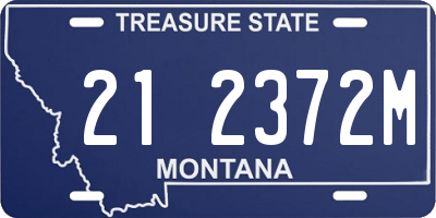 MT license plate 212372M