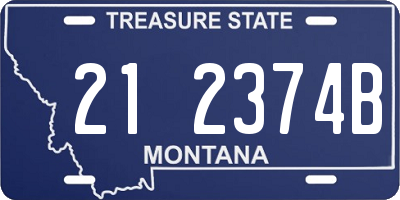 MT license plate 212374B