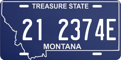 MT license plate 212374E