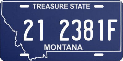 MT license plate 212381F