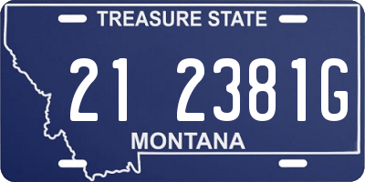MT license plate 212381G