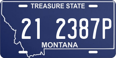MT license plate 212387P