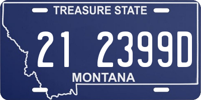 MT license plate 212399D