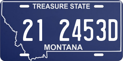 MT license plate 212453D
