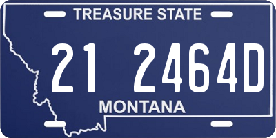 MT license plate 212464D