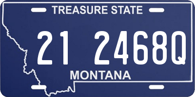 MT license plate 212468Q