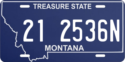 MT license plate 212536N