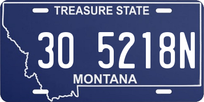 MT license plate 305218N